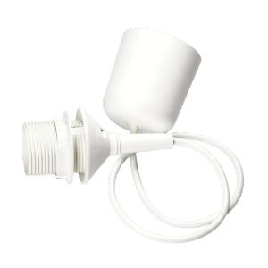 Weiße Orion Lightstyle Lampenaufhängung Basic mit E27 Fassung und Baldachin.