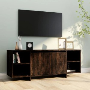 vidaXL TV-Schrank Räuchereiche, 130 cm breit, mit Türen und Regalfächern für Wohnzimmer.