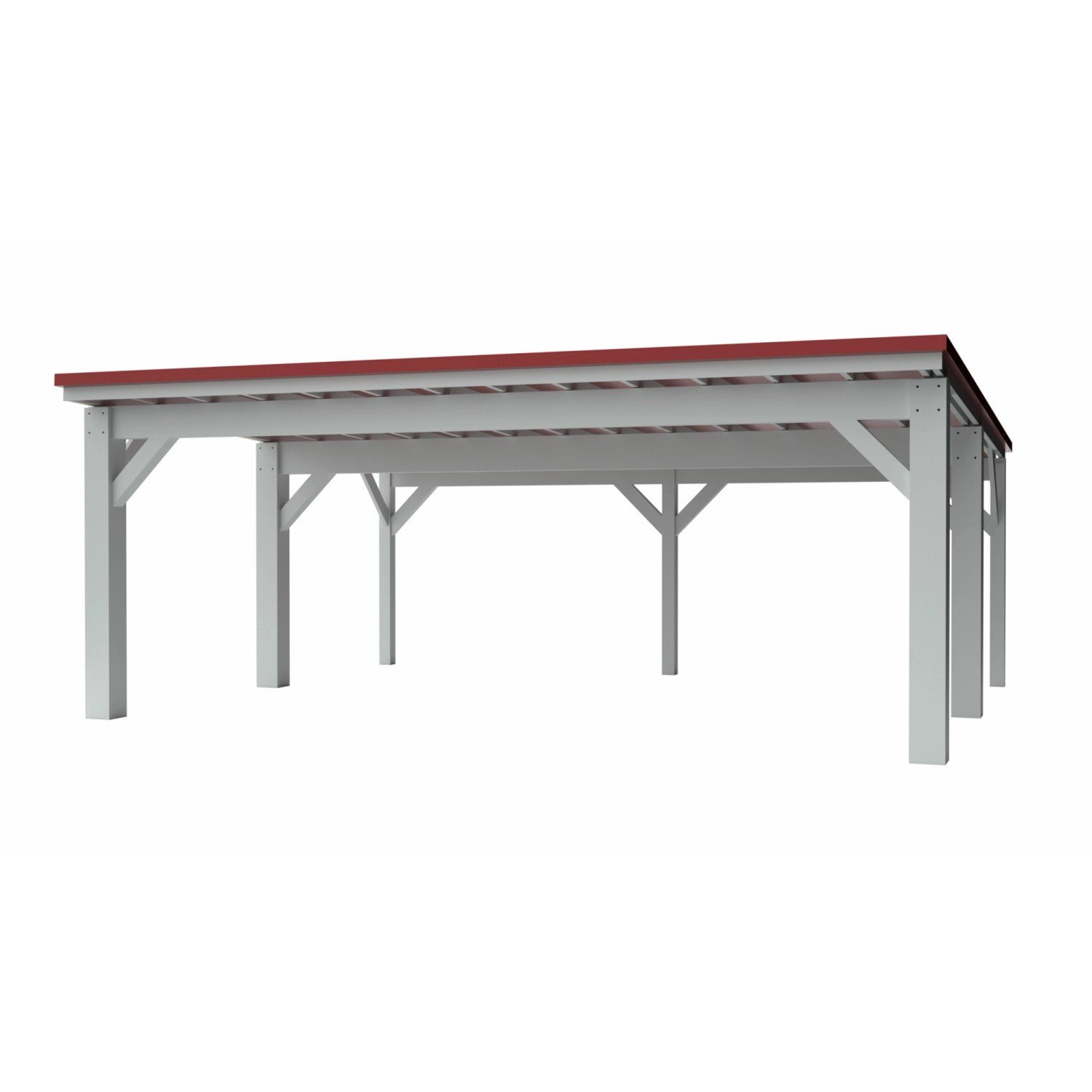 Holzbrüder Carport Ralf 42 250 kg/m² Reinweiß-Rot günstig online kaufen