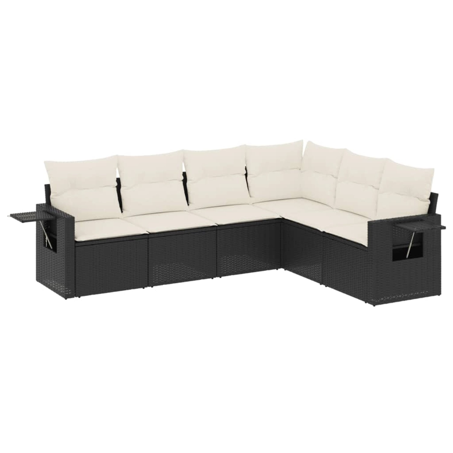 vidaXL 6-Tlg Garten-Sofagarnitur mit Kissen Schwarz Poly Rattan 3220205 günstig online kaufen