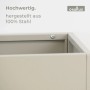 osoltus Pflanzkasten Raumteiler Cube, warmgrau. Detail der robusten Stahlkonstruktion.