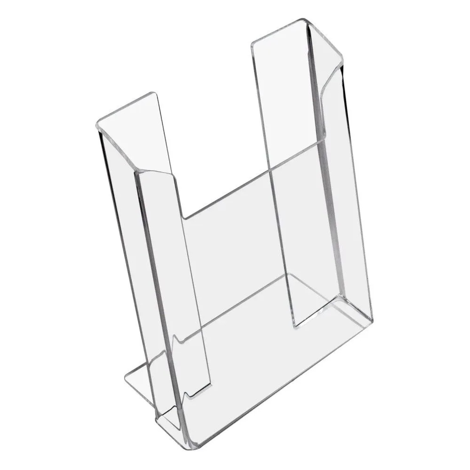 HMF 46961 Acryl Prospekthalter DIN A5 Hochformat 16 x 20 x 9 cm Glasklar