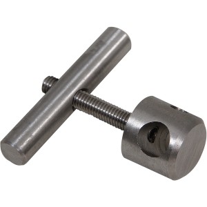 Dieda Rundstabhalter aus Edelstahl V2A für Holzgeländerstütze.