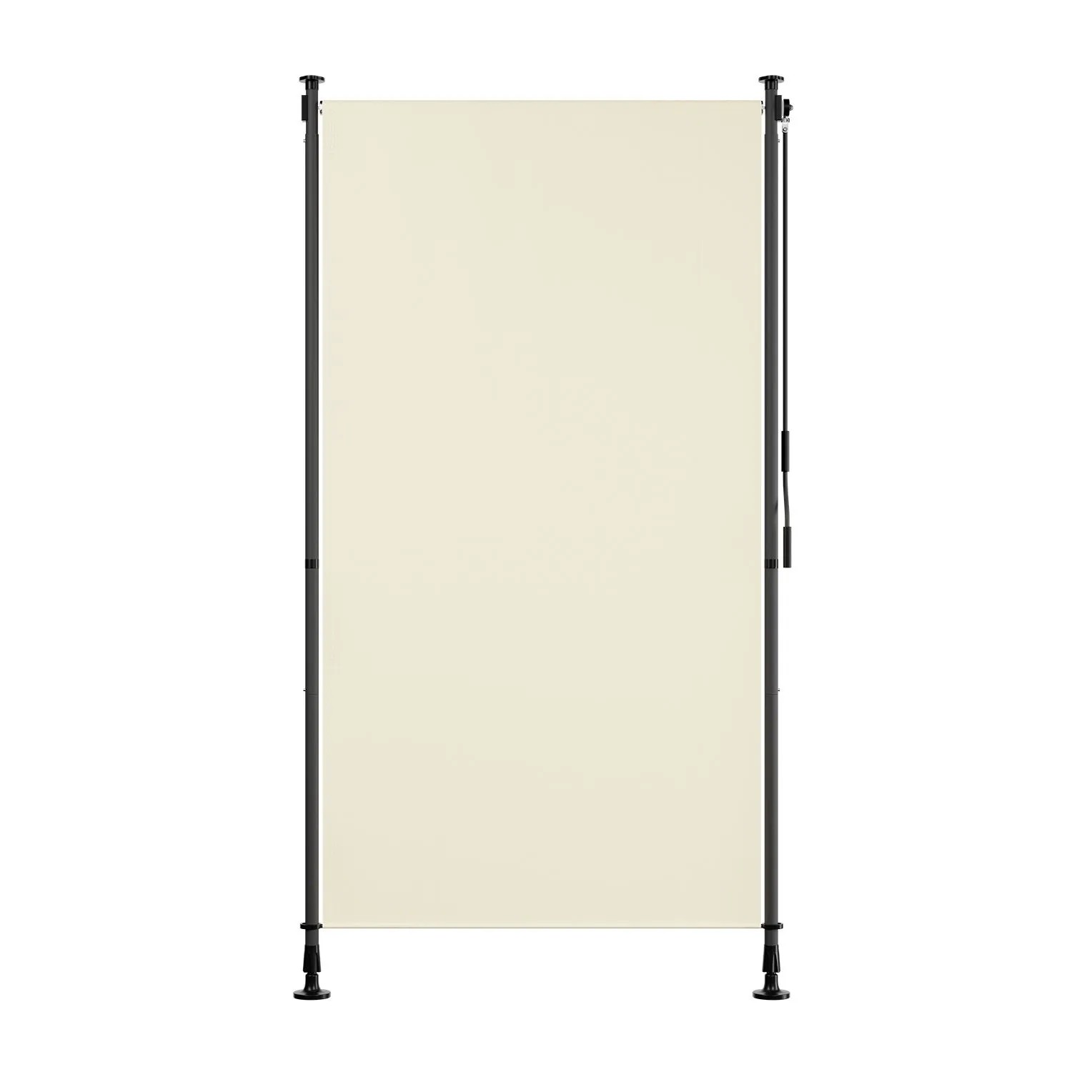 Beige Juskys Senkrechtmarkise Barbados 100x310 cm für Balkon & Terrasse.