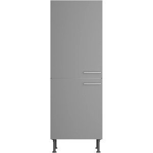 Optifit Midischrank für Kühlschrank, 60x176,6x58,4 cm, Basaltgrau. Vorratsschrank mit zwei Türen und Griffen.