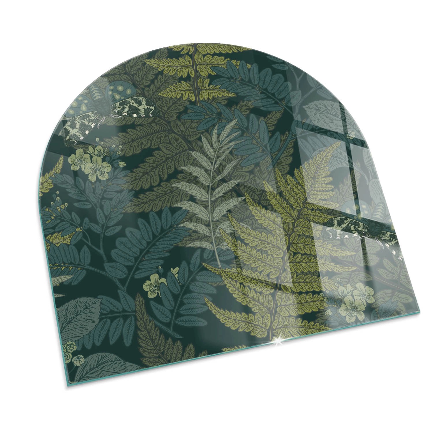 Tulup Glasplatte für Kamin Pflanzenmotiv Funkenschutzplatte aus Glas Halbkr günstig online kaufen