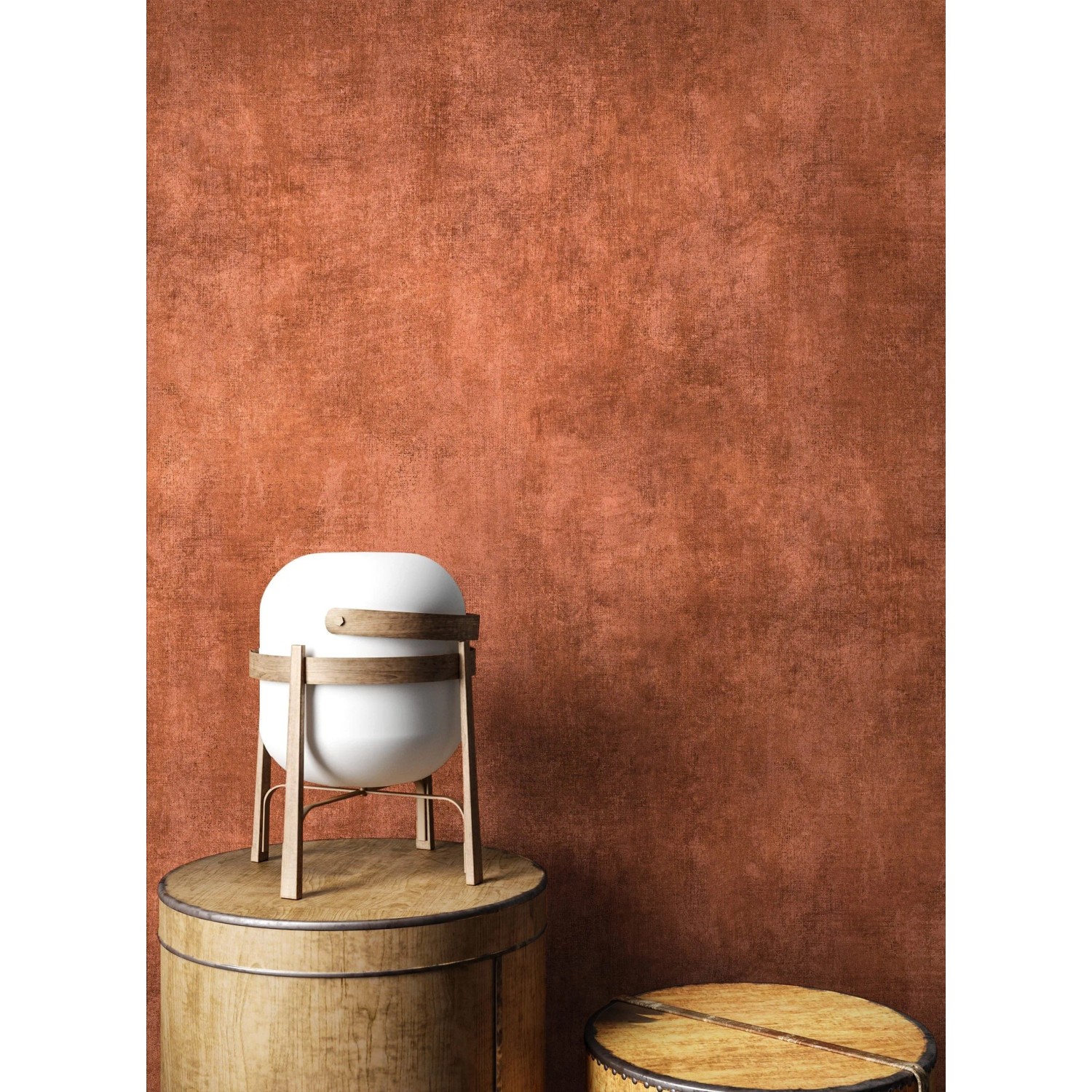 Newroom Vinyltapete Lucian Terra Beton Modern mit braun-roter Betonoptik.