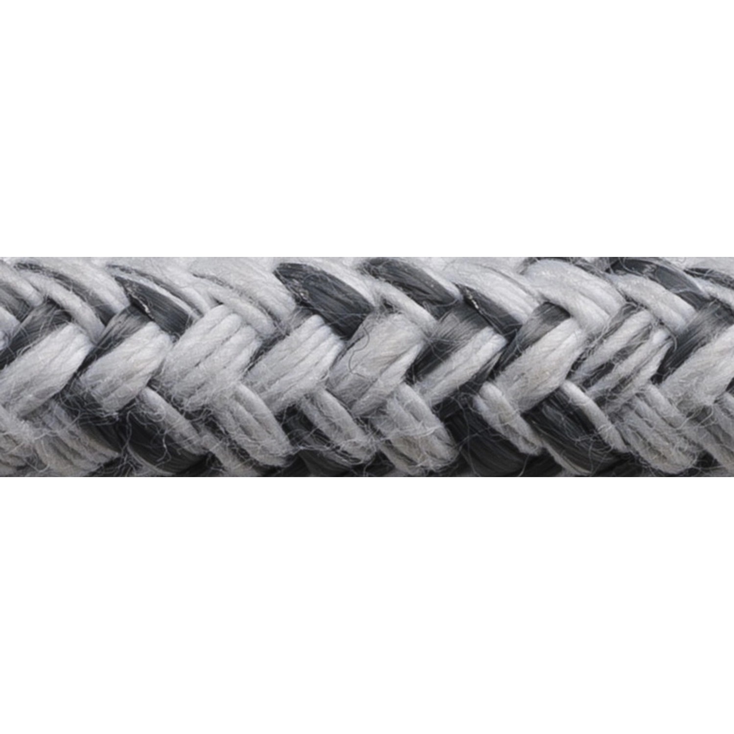 Detailaufnahme: Weiss-graue Seilflechter Yachtschot Tornado Super Grip, Ø 11 mm.