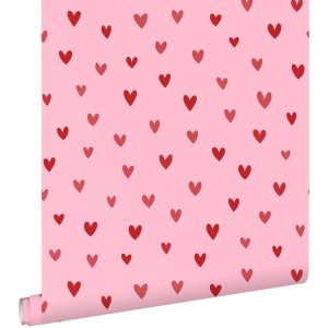 ESTAhome Tapete Herzchen Rosa Und Rot 50 X 900 Cm 131633