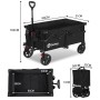 Sekey Bollerwagen, faltbar, schwarz, mit verstellbarem Griff, 150 kg Tragkraft, 150L Volumen. Ideal für Camping.