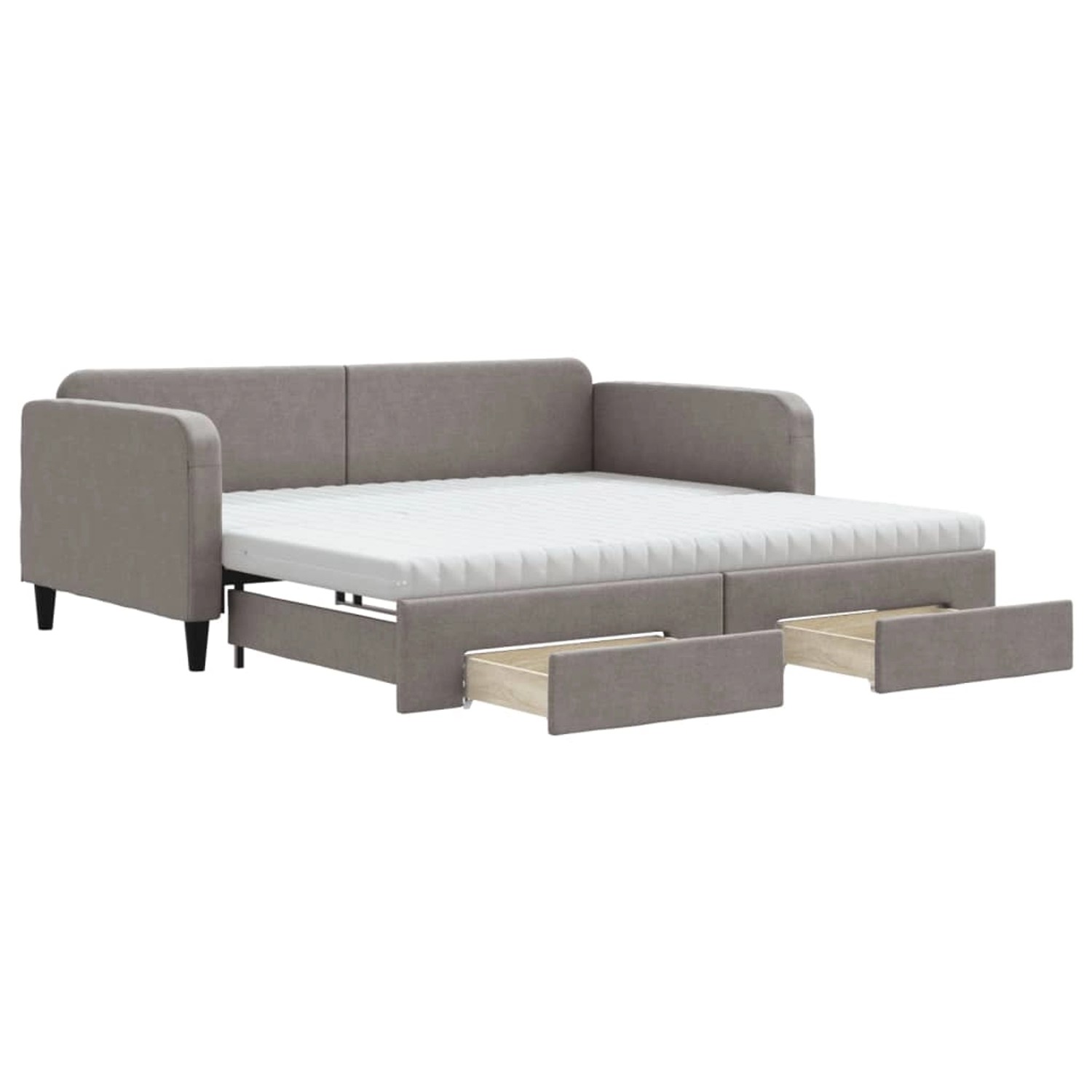 vidaXL Tagesbett Ausziehbar mit Schubladen Taupe 100x200 cm Stoff1883327 günstig online kaufen
