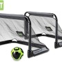Set aus 2 schwarzen EXIT Pico Fußballtoren (90x60cm) mit Fußball für Spiel & Spaß.
