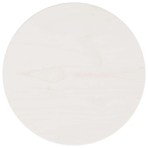 Weiße, runde Tischplatte aus Kiefer Massivholz, 30x2,5 cm.