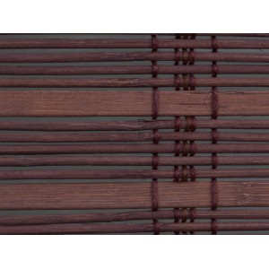 Detailansicht des OBI Bambus-Raffrollos Mataro in Teak, 140x160 cm. Bambusstruktur sichtbar.