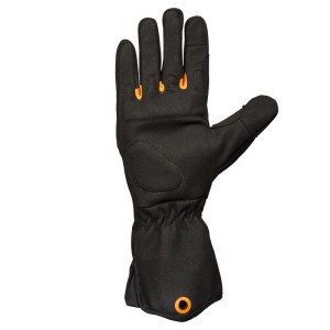 Fiskars Strauchpflege Handschuh Gr. 8, schwarz-orange, für Gartenarbeiten mit stacheligen Pflanzen.