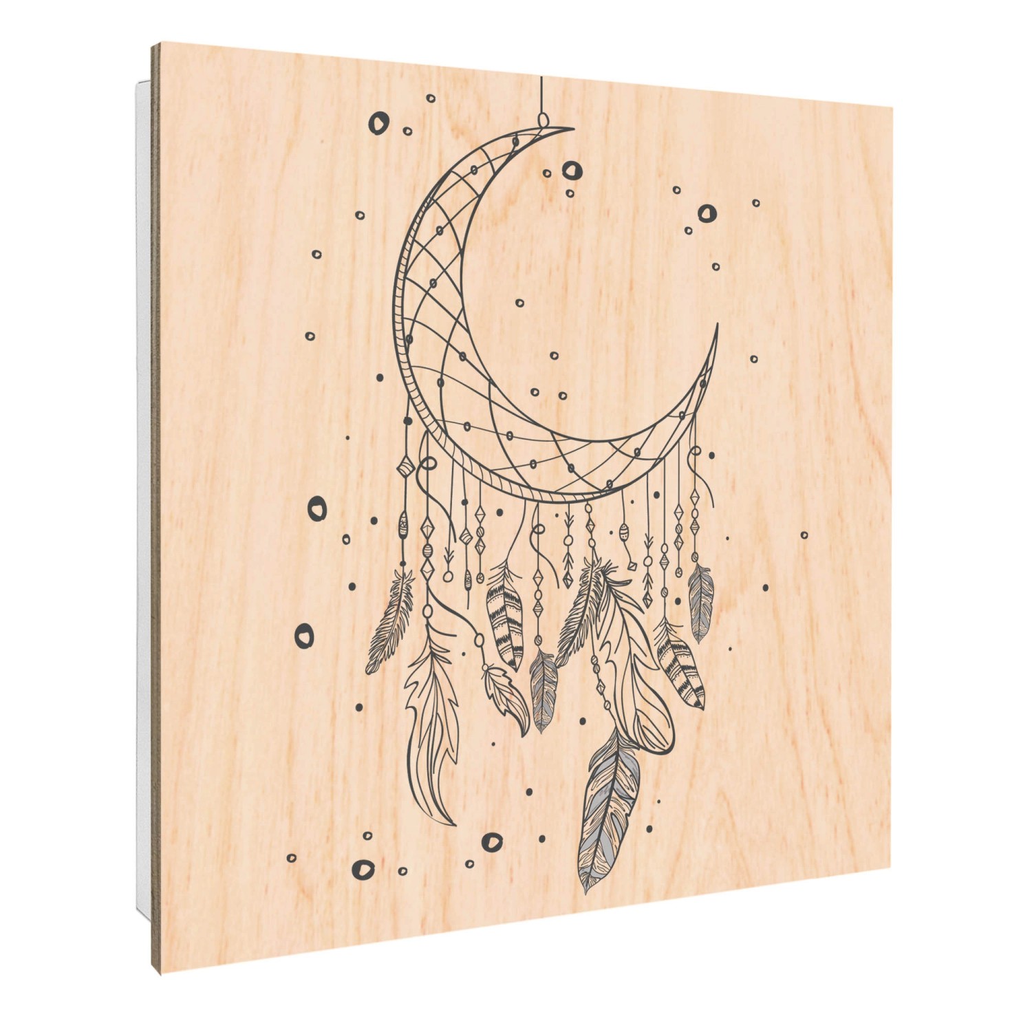 Banjado Großer Schlüsselbox Holz 30x30cm Weiß Scharnier Rechts 50 Haken Sch günstig online kaufen
