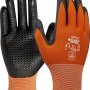 LUX Allroundhandschuhe Gr. 9, Arbeitshandschuhe mit schwarzer Handfläche und orangefarbenem Handrücken.