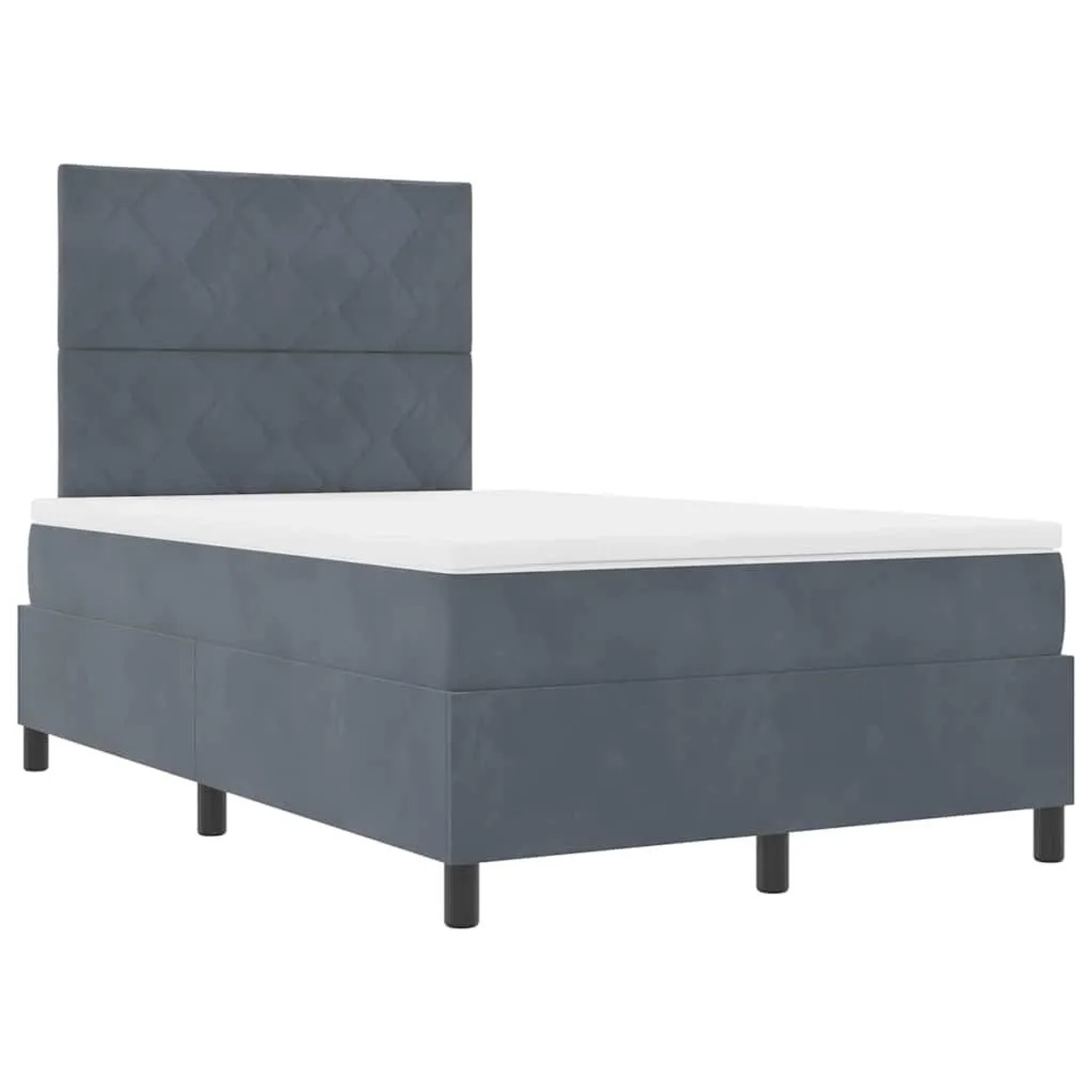vidaXL Boxspringbett mit Matratze Dunkelgrau 120 x 190 cm Samt 3339885 günstig online kaufen