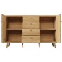 Merax Sideboard 140x40x86cm Rattan Optik Eiche_10