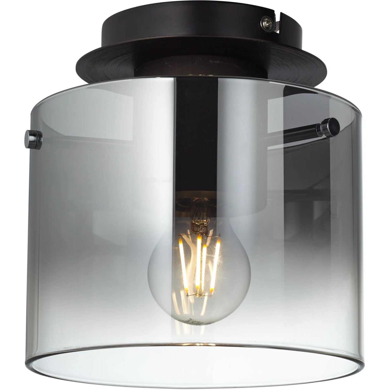 Brilliant Deckenleuchte Beth mit Rauchglas, 20 cm Durchmesser. Deckenlampe für Innenräume.