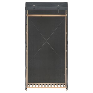 Grauer vidaXL Kleiderschrank (79x40x170 cm) mit Stoffbezug und Holzrahmen.