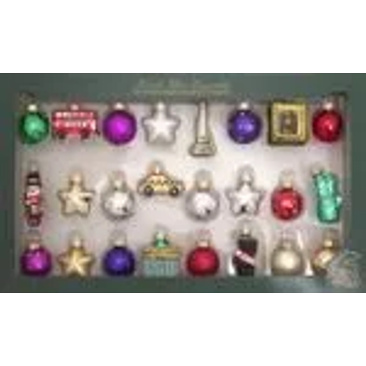 Christbaumschmuck Figurensortiment Glas 3cm 24Stück