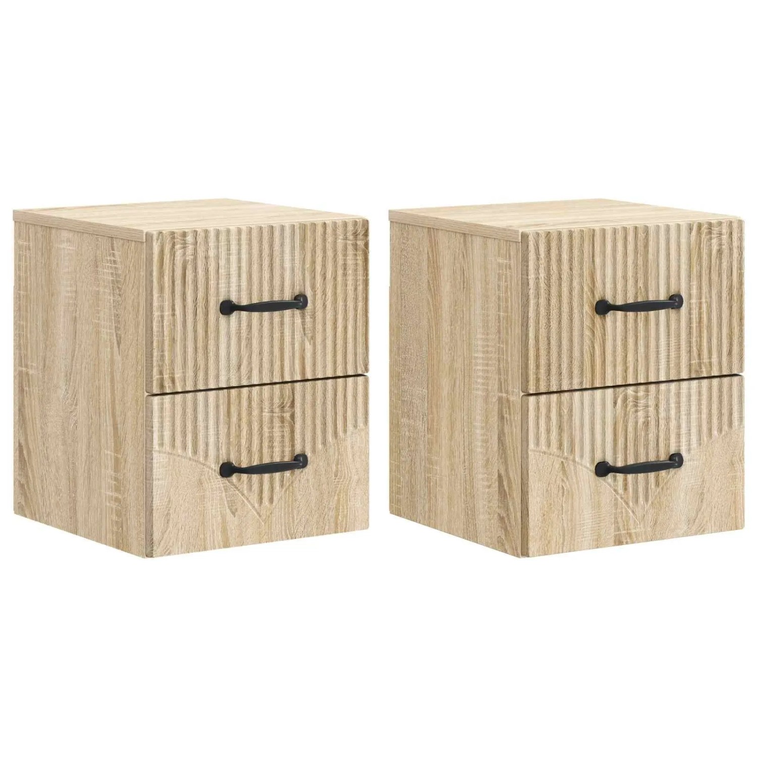 vidaXL Wandmontierter Nachttisch 2 Stk Sonoma-Eiche 34,5 x 33 x 40 cm 898980