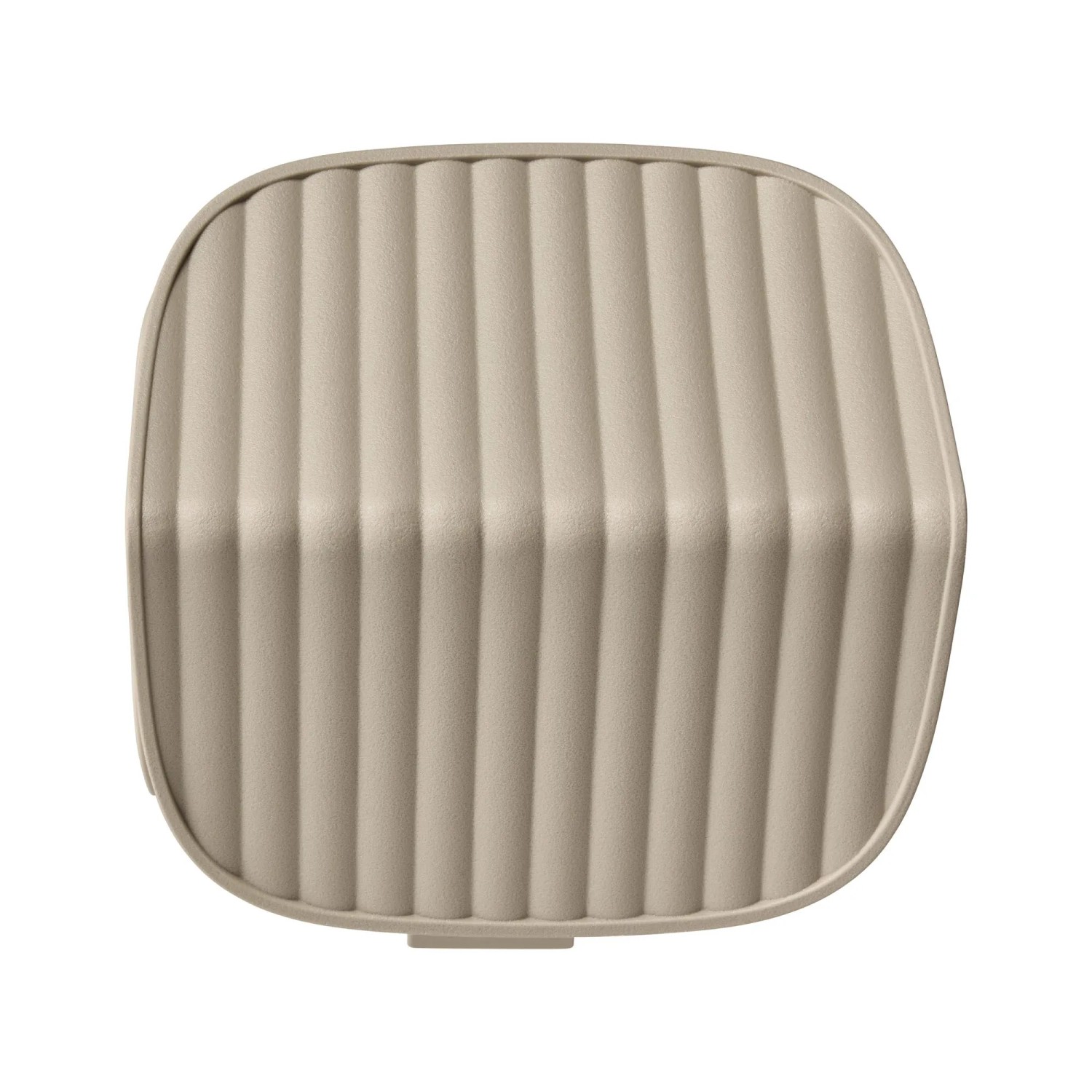 Beige-weißes Elho Vogelhaus Cosy, 18 cm, mit gerippter Oberfläche. Vogelhäuser für den Garten.