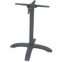 Silbernes 4-Fuß Tischgestell Picos aus Aluminium für Gartentische, klappbar und höhenverstellbar.