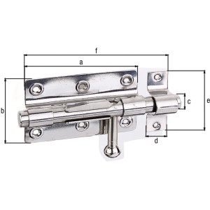 Bolzen-Schlossriegel aus Edelstahl mit Schlaufe, 100/153 mm, für Scharniere & Beschläge.