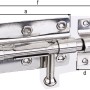 Bolzen-Schlossriegel aus Edelstahl mit Schlaufe, 100/153 mm, für Scharniere & Beschläge.