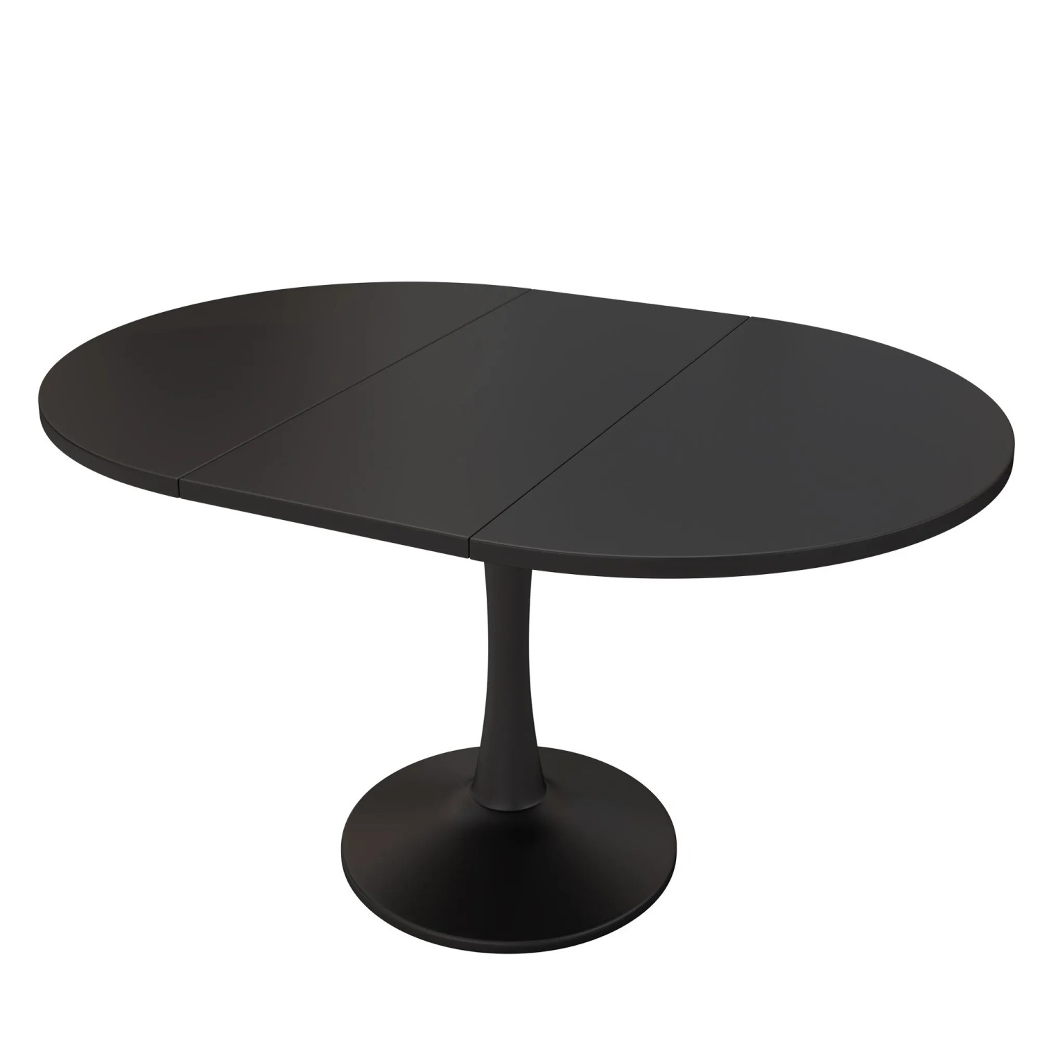 okwish Esstisch Oval und Ausziehbar Kaffee-Freizeittisch 140 × 100 cm Schwarz