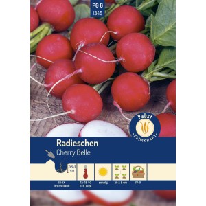 Pabst Keimkraft Radieschen Cherry Belle Saatgut, rote, runde Radieschen.