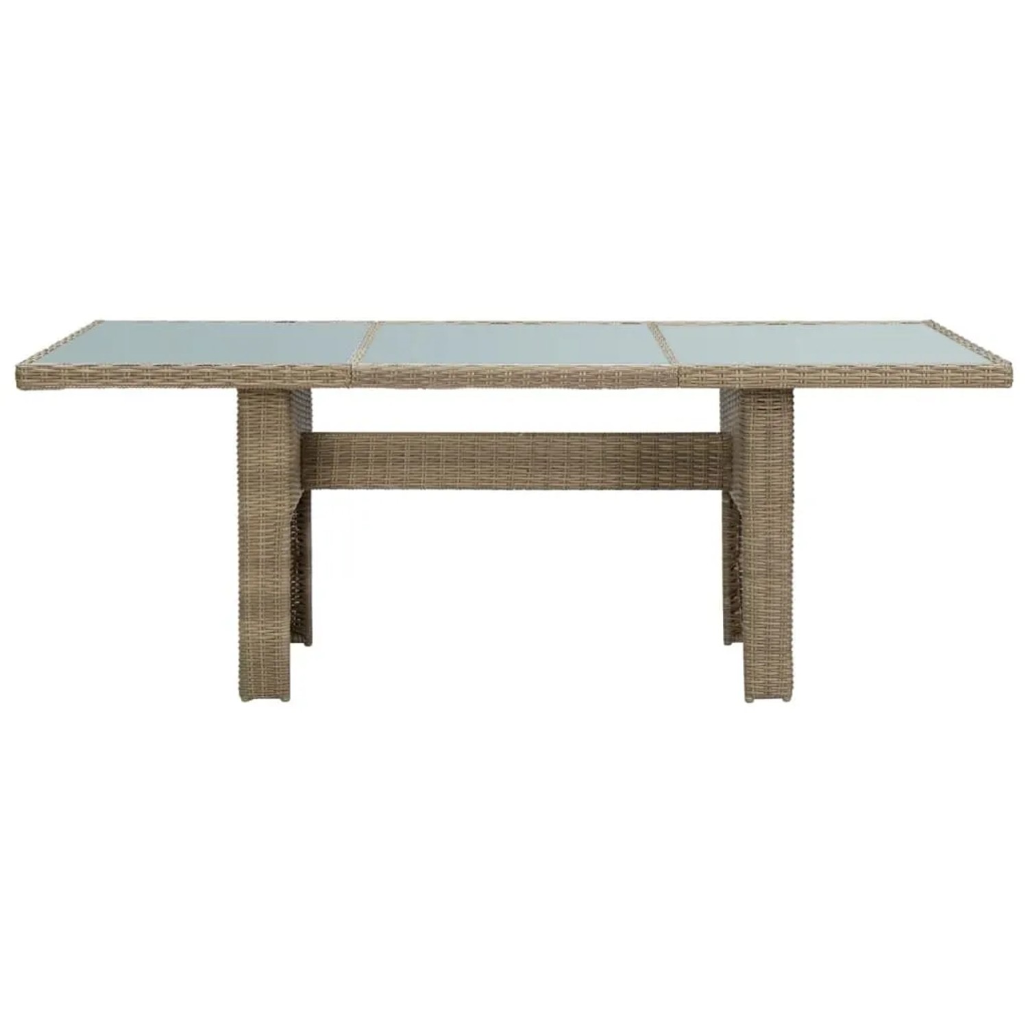 Furnicato Garten Esstisch Pe Rattan 200 X 100 X 74 Cm Braun Transparent