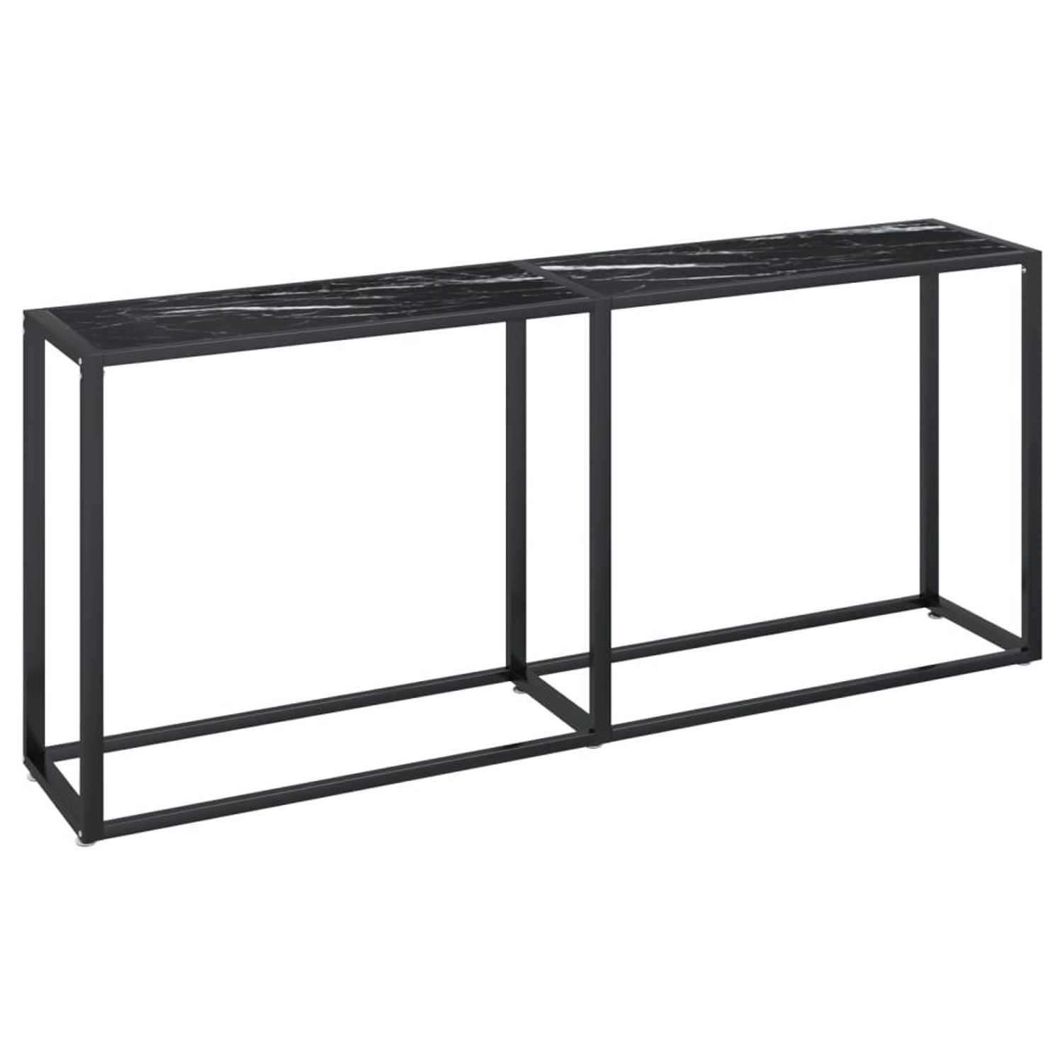 vidaXL Konsolentisch Schwarz Marmor-Optik 180x35x75,5 cm Hartglas günstig online kaufen