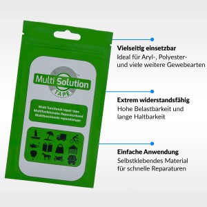 Toldoro Reparaturset für Sonnenschirme, Markisen und Sonnensegel im grünen Beutel.