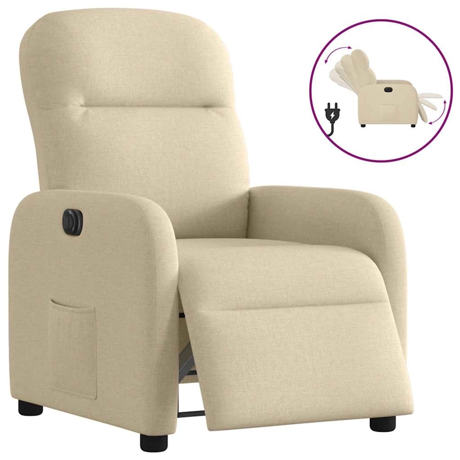 vidaXL Relaxsessel Elektrisch Creme Stoff 3302960 günstig online kaufen