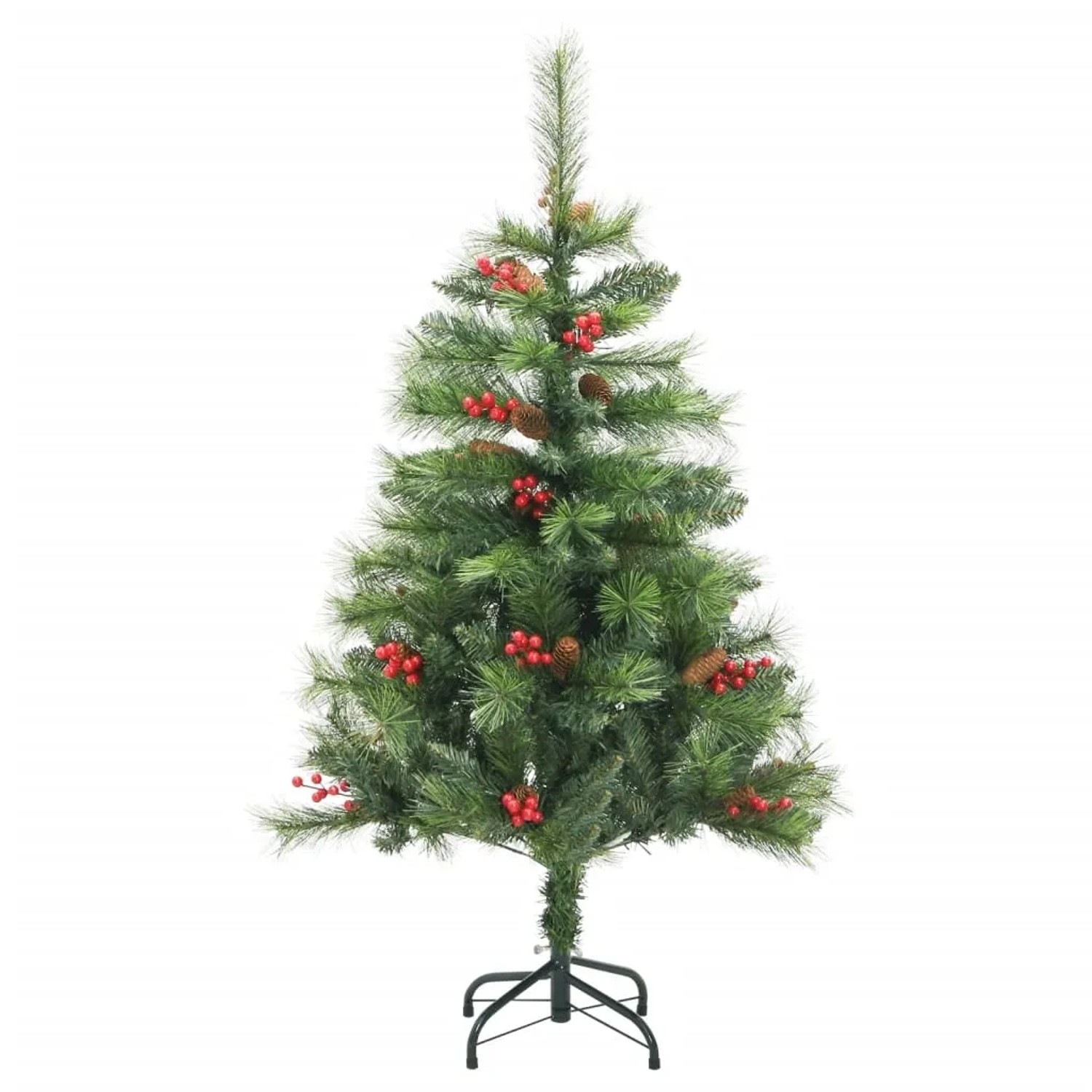 vidaXL Künstlicher Weihnachtsbaum Klappbar mit Zapfen & Beeren 150 cm Modell 1