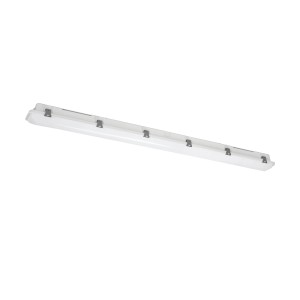 Graue Eglo LED-Wannenleuchte Expert Prime, 119 cm, für Feuchträume und Außenbereiche.