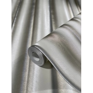 Glööckler Vliestapete Imperial Welle Silbermetallic, Rollenansicht.