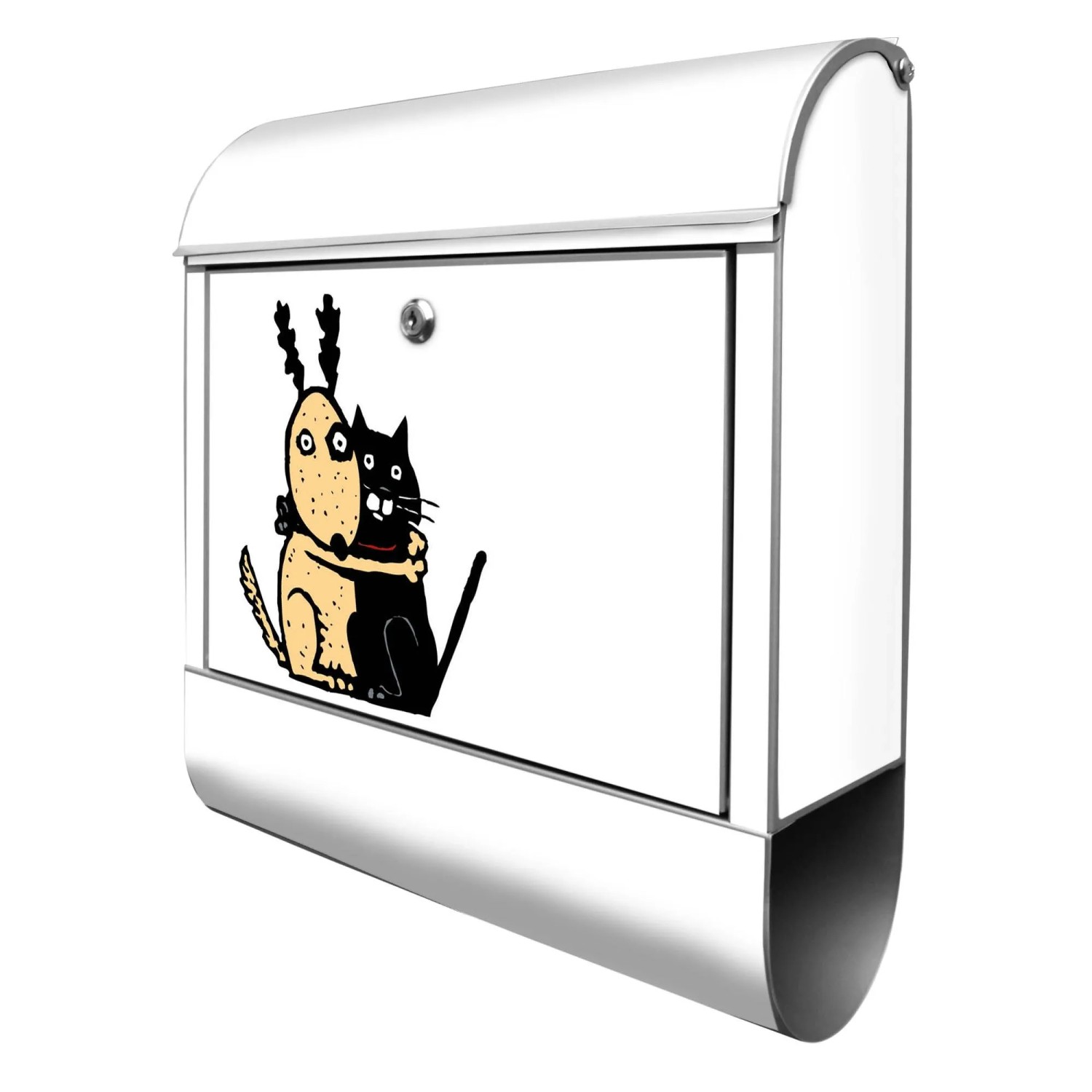 Banjado Design Briefkasten Silber Pulverbeschichtet 39x47x14cm 2 Schlüssel günstig online kaufen