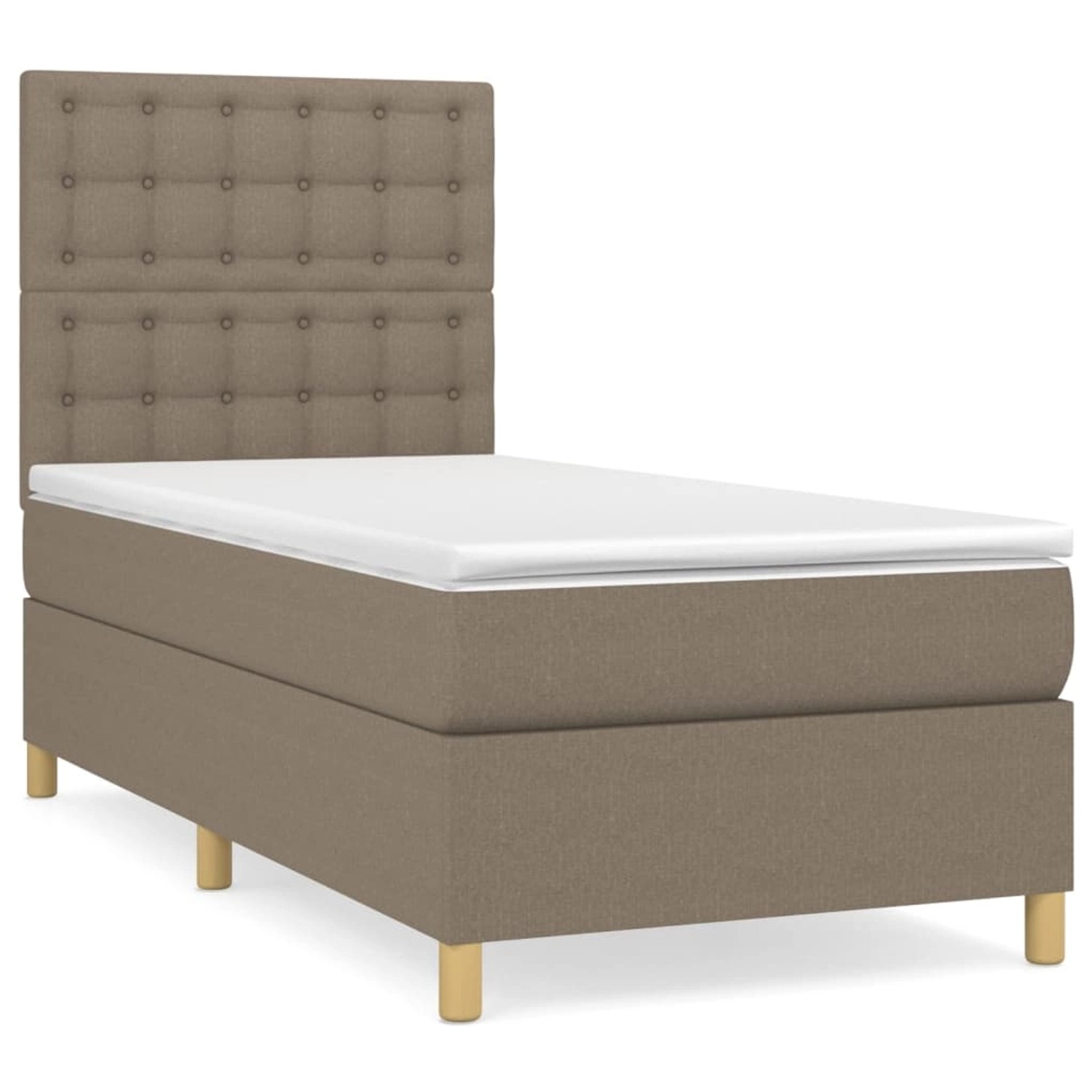 vidaXL Boxspringbett mit Matratze Taupe 100x200 cm Stoff1366898 günstig online kaufen