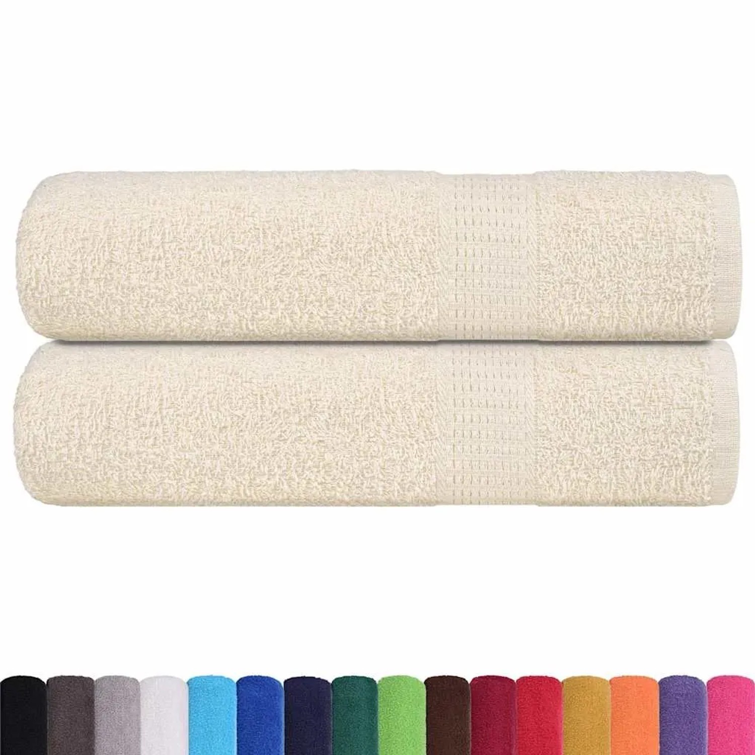 vidaXL Duschtücher 2 Stk Creme 70x140 cm 360 g/m² 100% Baumwolle 137001