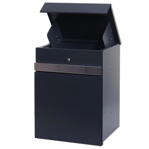 PROREGAL Paketkasten HxBxT 58x45x36cm Paketbox Paketfach Paketstation Briefkasten Metall Verzinkt Anthrazit-Edelstahl