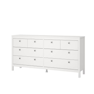 Weiße ebuy24 Madrid Kommode mit 8 Schubladen. Kommode für Schlafzimmer und Wohnraum.