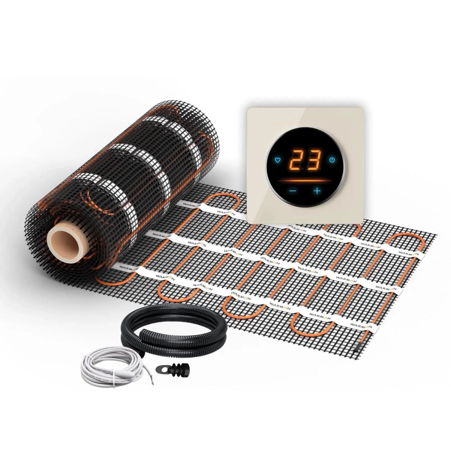 WARMON Fußbodenheizung Elektrisch LIGHT 100 W/m² mit WiFi Thermostat OKE 25 Beige 2 m²