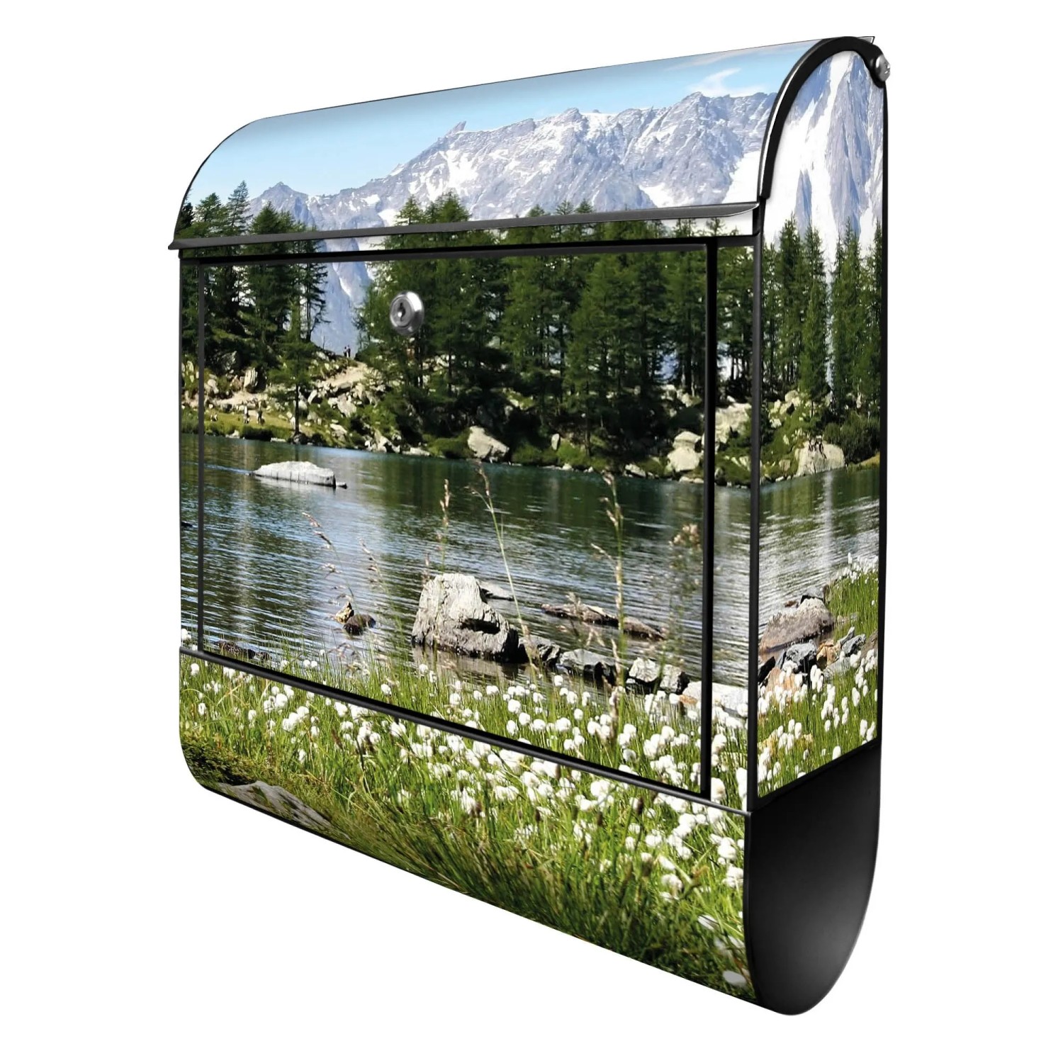 Banjado Design Briefkasten Schwarz Pulverbeschichtet 39x47x14cm 2 Schlüssel günstig online kaufen