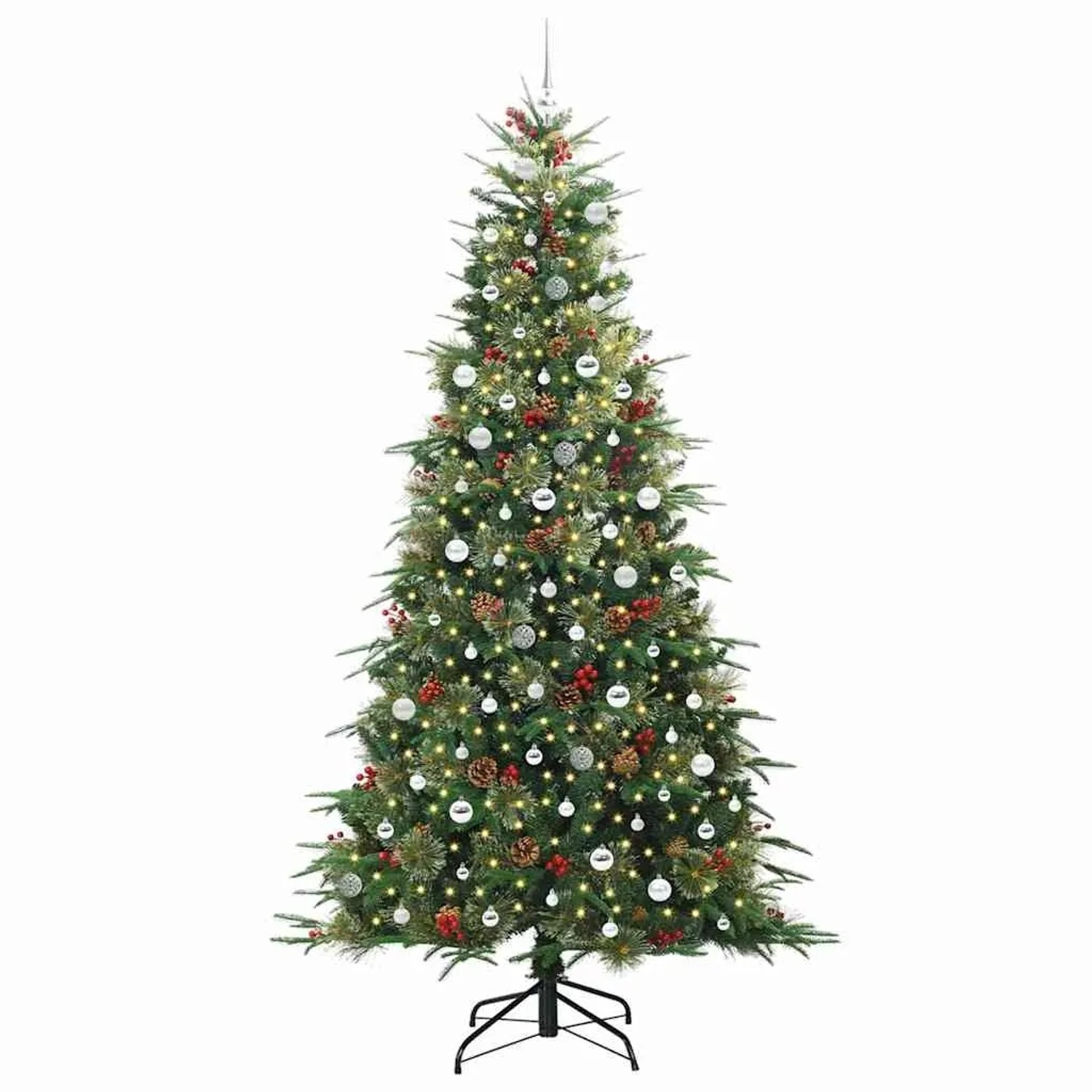 vidaXL Künstlicher Klappbarer Weihnachtsbaum Grün 240 cm PE und PVC 3397450