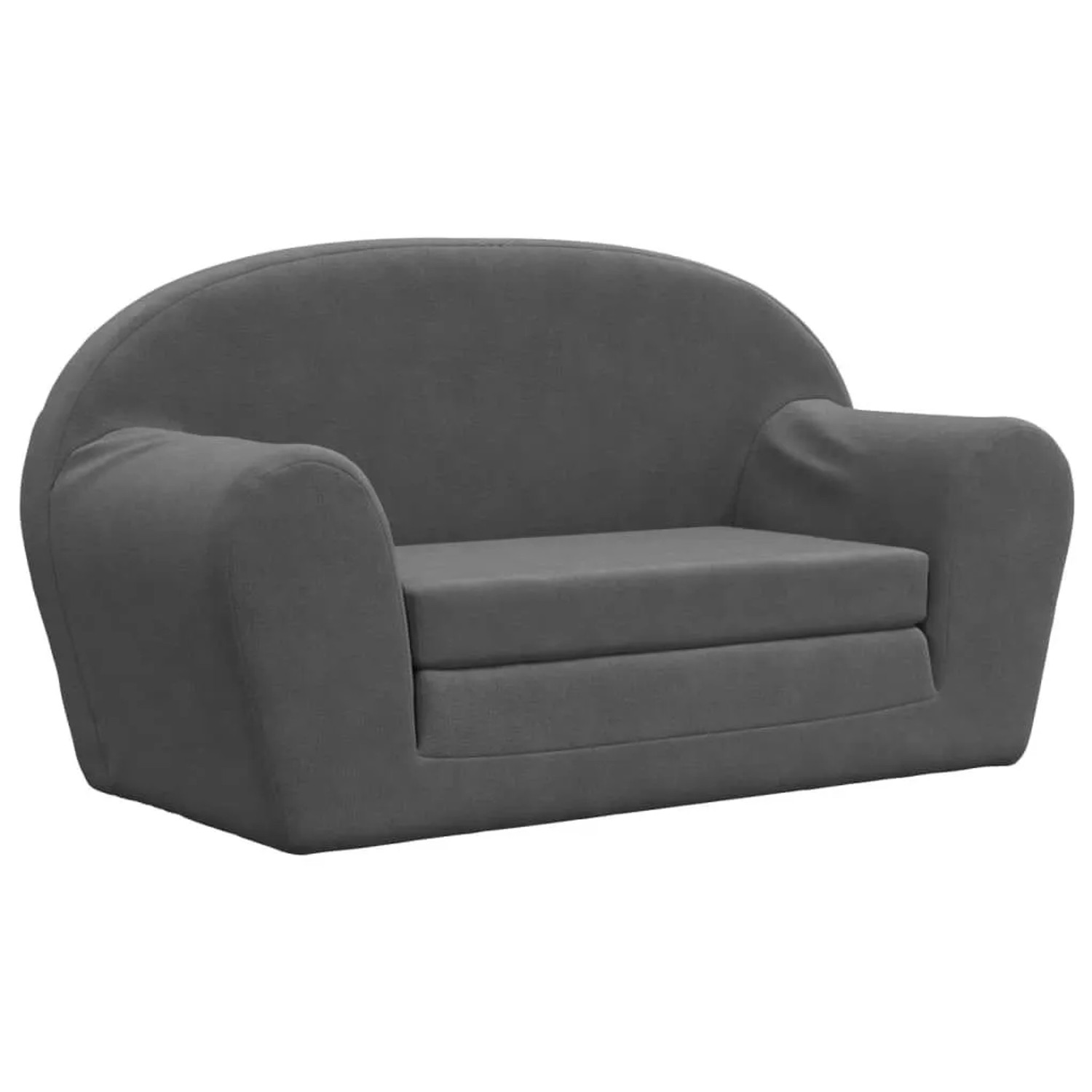 vidaXL Kinder-Schlafsofa 2-Sitzer Anthrazit Weicher Plüsch 357000
