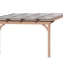 Skan Holz Terrassenüberdachung Ravenna, 434x250 cm, aus Douglasie mit klaren Doppelstegplatten.